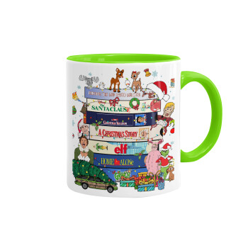 Xmas Classic movies, Κούπα χρωματιστή βεραμάν, κεραμική, 330ml