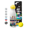 Tennis ball Metal mug thermos White, double wall, 550ml