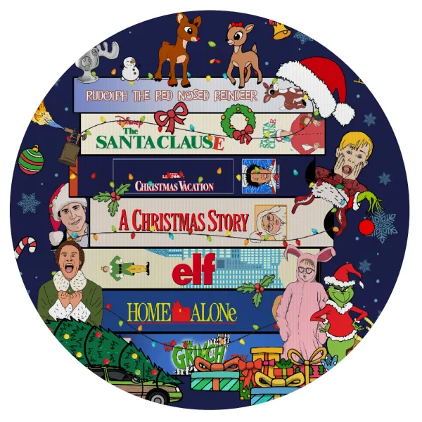 Xmas Classic movies — Mousepad Στρογγυλό 20cm