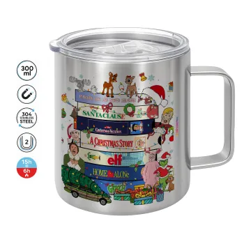 Xmas Classic movies, Mug Stainless steel double wall 300ml