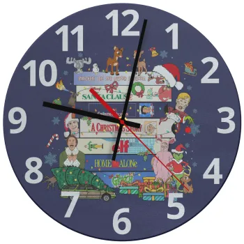 Xmas Classic movies, Ρολόι τοίχου γυάλινο (30cm)