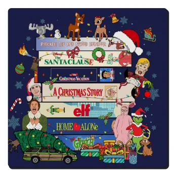 Xmas Classic movies, Τετράγωνο μαγνητάκι ξύλινο 6x6cm