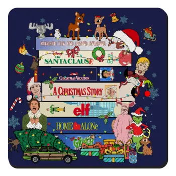 Xmas Classic movies, Τετράγωνο μαγνητάκι ξύλινο 9x9cm