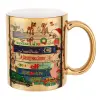 Mug ceramic, gold mirror, 330ml