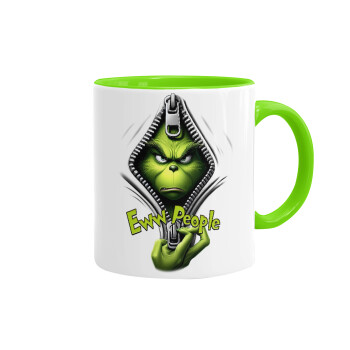 Grinch, eww people, Κούπα χρωματιστή βεραμάν, κεραμική, 330ml