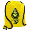 Backpack pouch GYMBAG Yellow, with pocket (40x48cm) & thick cords