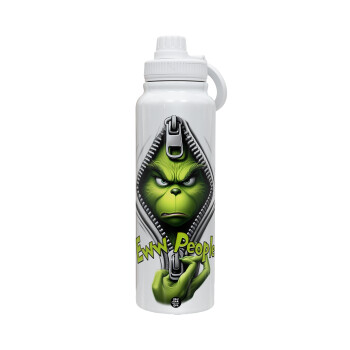 Grinch, eww people, 1L Stainless Steel Thermal Bottle with Phone Holder & Double Wall Insulation