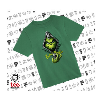 Grinch, eww people, Άνετο παιδικό T-Shirt ΠΡΑΣΙΝΟ από 100% βαμβάκι, για κάθε μέρα. Vegan & OEKO-TEX πιστοποιημένο.