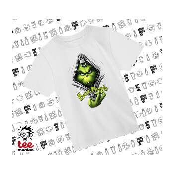 Grinch, eww people, Άνετο παιδικό T-Shirt ΛΕΥΚΟ από 100% βαμβάκι, για κάθε μέρα. Vegan & OEKO-TEX πιστοποιημένο.