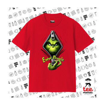 Grinch, eww people, Κλασικό T-Shirt, διπλής ραφής, χωρίς πλευρικές ραφές ΚΟΚΚΙΝΟ από 100% βαμβάκι. Vegan & OEKO-TEX πιστοποιημένο.