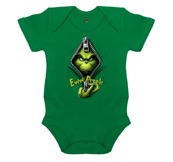 Grinch — Short-sleeve baby bodysuit, GREEN, 100% organic cotton