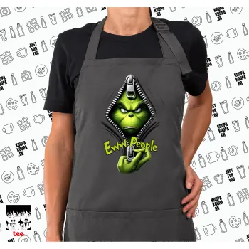 Grinch, eww people, Ποδιά μακριά Σεφ ολόσωμη με τσέπες GREY (ΕΝΗΛΙΚΩΝ)