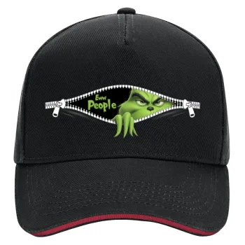 Grinch, eww people, DRILL Καπέλο Ενηλίκων Ultimate ΜΑΥΡΟ/ΚΟΚΚΙΝΟ, (100% ΒΑΜΒΑΚΕΡΟ, ΕΝΗΛΙΚΩΝ, UNISEX, ONE SIZE)