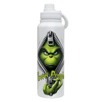 Grinch, eww people, Θερμός 1L Ανοξείδωτο με Βάση Κινητού & Διπλά Τοιχώματα