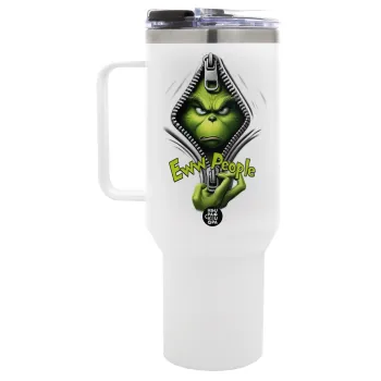 Grinch, eww people, Mega Tumbler με καπάκι, διπλού τοιχώματος (θερμό) 1,2L