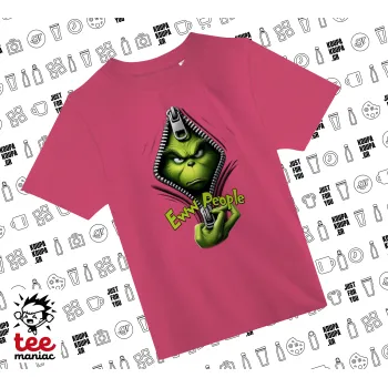 Grinch, eww people, ΡΟΖ παιδικό T-Shirt από 100% βαμβάκι, για κάθε μέρα. Vegan & OEKO-TEX πιστοποιημένο.