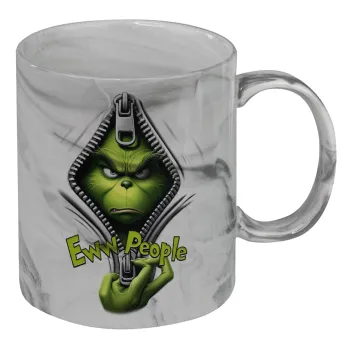 Grinch, eww people, Mug ceramic marble style, 330ml