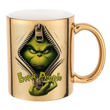 Grinch, eww people, Mug ceramic, gold mirror, 330ml