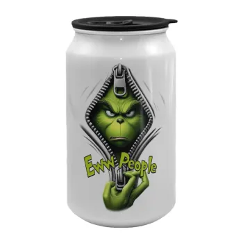 Grinch, eww people, Κούπα ταξιδιού μεταλλική με καπάκι (tin-can) 500ml