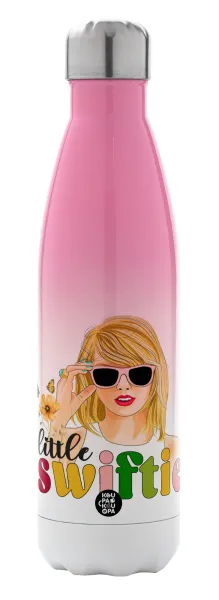 Little Swiftie — Metal mug thermos Pink/White (Stainless steel), double wall, 500ml