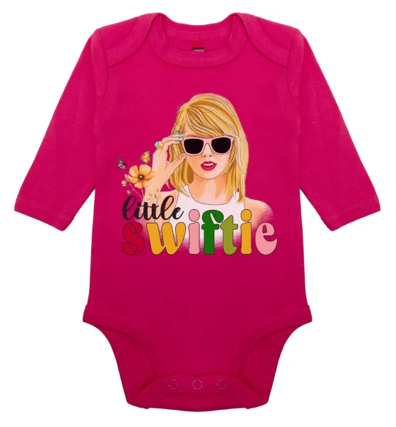 Little Swiftie — Μακρυμάνικο βρεφικό φορμάκι, 0-18 μηνών, ΡΟΖ, 100% Organic Cotton