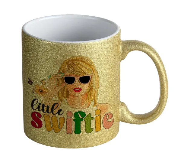 Little Swiftie — Gold glitter mug that sparkles, ceramic, 330ml