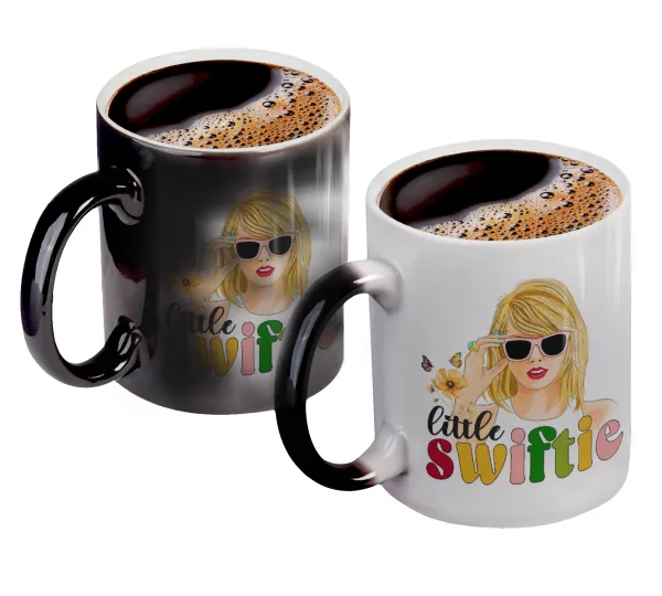 Little Swiftie — Color changing magic Mug, ceramic, 330ml when adding hot liquid inside, the black colour desappears (1 pcs)