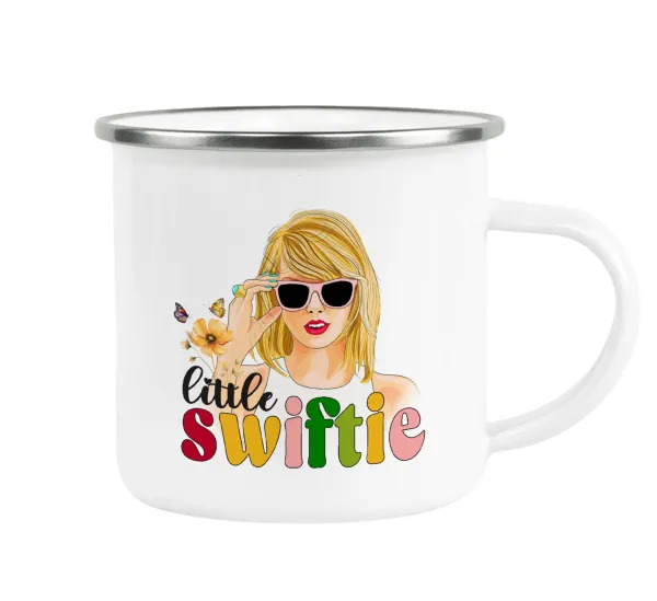 Little Swiftie — Metallic enamel cup white 360ml