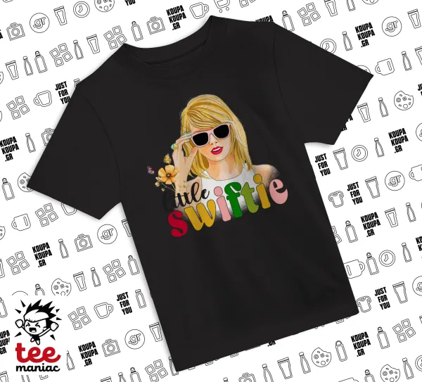 Little Swiftie — ΜΑΥΡΟ Άνετο παιδικό T-Shirt από 100% βαμβάκι, για κάθε μέρα. Vegan & OEKO-TEX πιστοποιημένο.