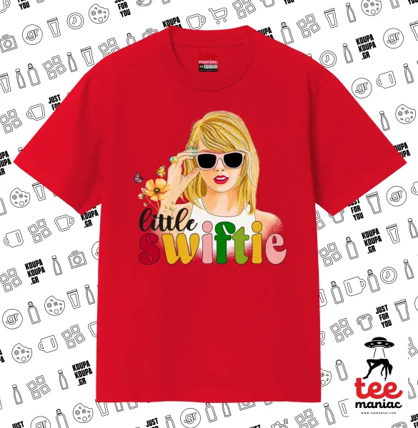 Little Swiftie — ΚΟΚΚΙΝΟ Κλασικό T-Shirt, διπλής ραφής, χωρίς πλευρικές ραφές από 100% βαμβάκι. Vegan & OEKO-TEX πιστοποιημένο.