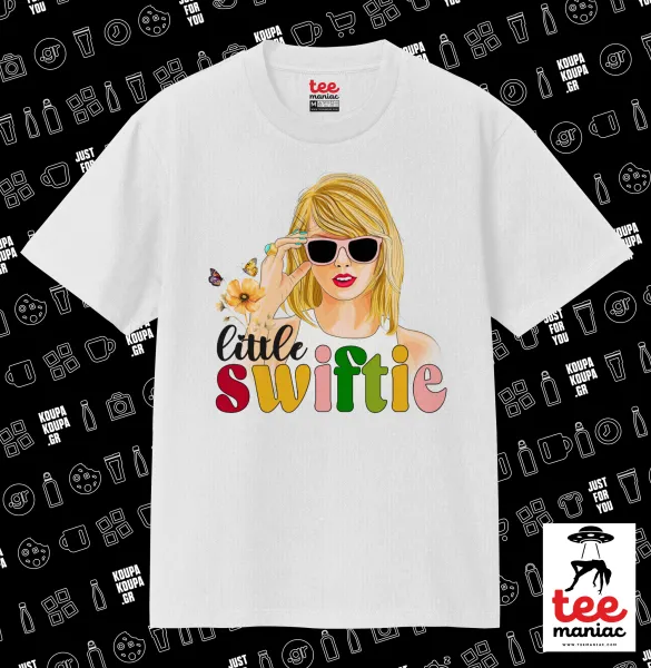 Little Swiftie — ΛΕΥΚΟ Κλασικό T-Shirt, διπλής ραφής, χωρίς πλευρικές ραφές από 100% βαμβάκι. Vegan & OEKO-TEX πιστοποιημένο.
