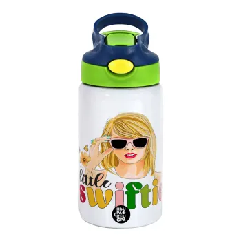 Little Swiftie, Παιδικό παγούρι θερμό, ανοξείδωτο, με καλαμάκι ασφαλείας, πράσινο/μπλε (350ml)