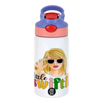 Little Swiftie, Παιδικό παγούρι θερμό, ανοξείδωτο, με καλαμάκι ασφαλείας, ροζ/μωβ (350ml)