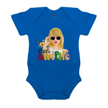 Little Swiftie, Βρεφικό φορμάκι μωρού, Μπλε Κοβαλτίου, 100% Organic Cotton, κοντομάνικο