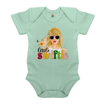 Little Swiftie, Βρεφικό φορμάκι μωρού, 0-18 μηνών, mint (Μέντα), 100% Organic Cotton, κοντομάνικο