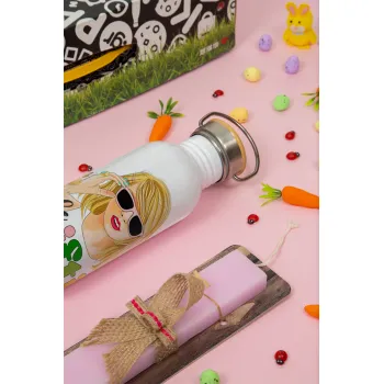 Little Swiftie, Πασχαλινή Λαμπάδα με παγούρι μεταλλικό (620ml, stainless steel) & κερί αρωματικό πλακέ (30cm) (ΡΟΖ)