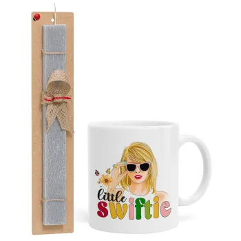 Little Swiftie, Πασχαλινή Λαμπάδα με Κούπα κεραμική (330ml) & κερί αρωματικό πλακέ (30cm) (ΓΚΡΙ)