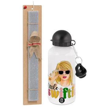 Little Swiftie, Πασχαλινή Λαμπάδα με παγούρι μεταλλικό  αλουμινίου (500ml) & κερί αρωματικό πλακέ (30cm) (ΓΚΡΙ)