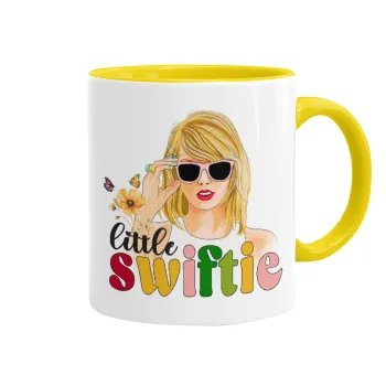 Little Swiftie, Κούπα χρωματιστή κίτρινη, κεραμική, 330ml