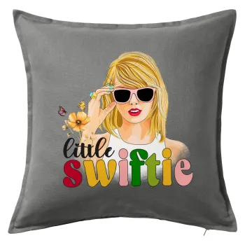 Little Swiftie, Μαξιλάρι καναπέ Γκρι 100% βαμβάκι, περιέχεται το γέμισμα (50x50cm)