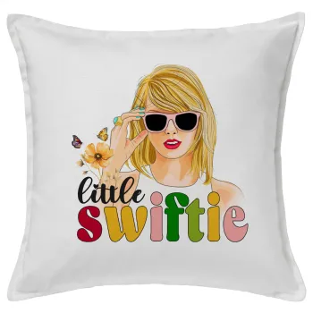 Little Swiftie, Μαξιλάρι καναπέ ΛΕΥΚΟ 100% βαμβάκι, περιέχεται το γέμισμα (50x50cm)