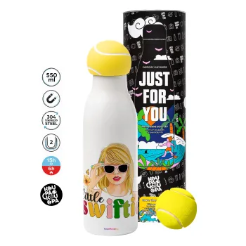 Little Swiftie, Tennis ball Metal mug thermos White, double wall, 550ml