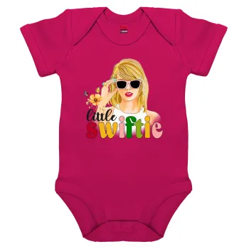 Little Swiftie, Βρεφικό φορμάκι μωρού, 0-18 μηνών, ΡΟΖ, 100% Organic Cotton, κοντομάνικο
