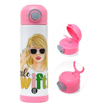 Little Swiftie, Children's hot water bottle, stainless steel, with safety straw, PINK (500ml)