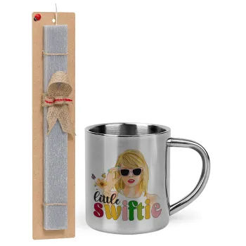 Little Swiftie, Easter Set, metallic thermal cup (300ml) & Easter aromatic flat candle (30cm) (GRAY)