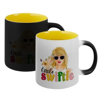 Little Swiftie, Κούπα Μαγική εσωτερικό κίτρινη, κεραμική 330ml που αλλάζει χρώμα με το ζεστό ρόφημα