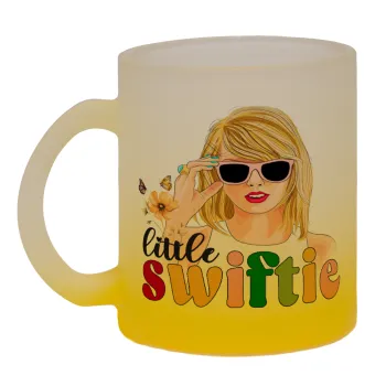 Little Swiftie, Κούπα γυάλινη δίχρωμη με βάση το κίτρινο ματ, 330ml