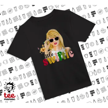Little Swiftie, Άνετο παιδικό T-Shirt ΜΑΥΡΟ από 100% βαμβάκι, για κάθε μέρα. Vegan & OEKO-TEX πιστοποιημένο.