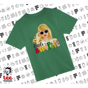 Little Swiftie, Άνετο παιδικό T-Shirt ΠΡΑΣΙΝΟ από 100% βαμβάκι, για κάθε μέρα. Vegan & OEKO-TEX πιστοποιημένο.