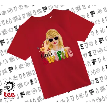 Little Swiftie, Άνετο παιδικό T-Shirt ΚΟΚΚΙΝΟ από 100% βαμβάκι, για κάθε μέρα. Vegan & OEKO-TEX πιστοποιημένο.